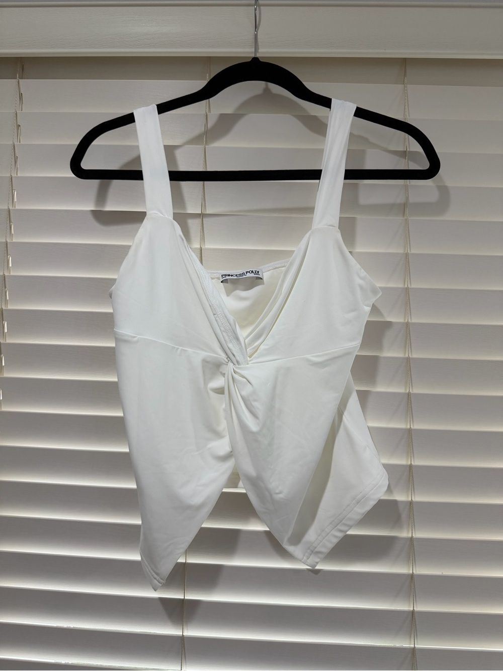 Princess Polly White Knot-Front Camisole